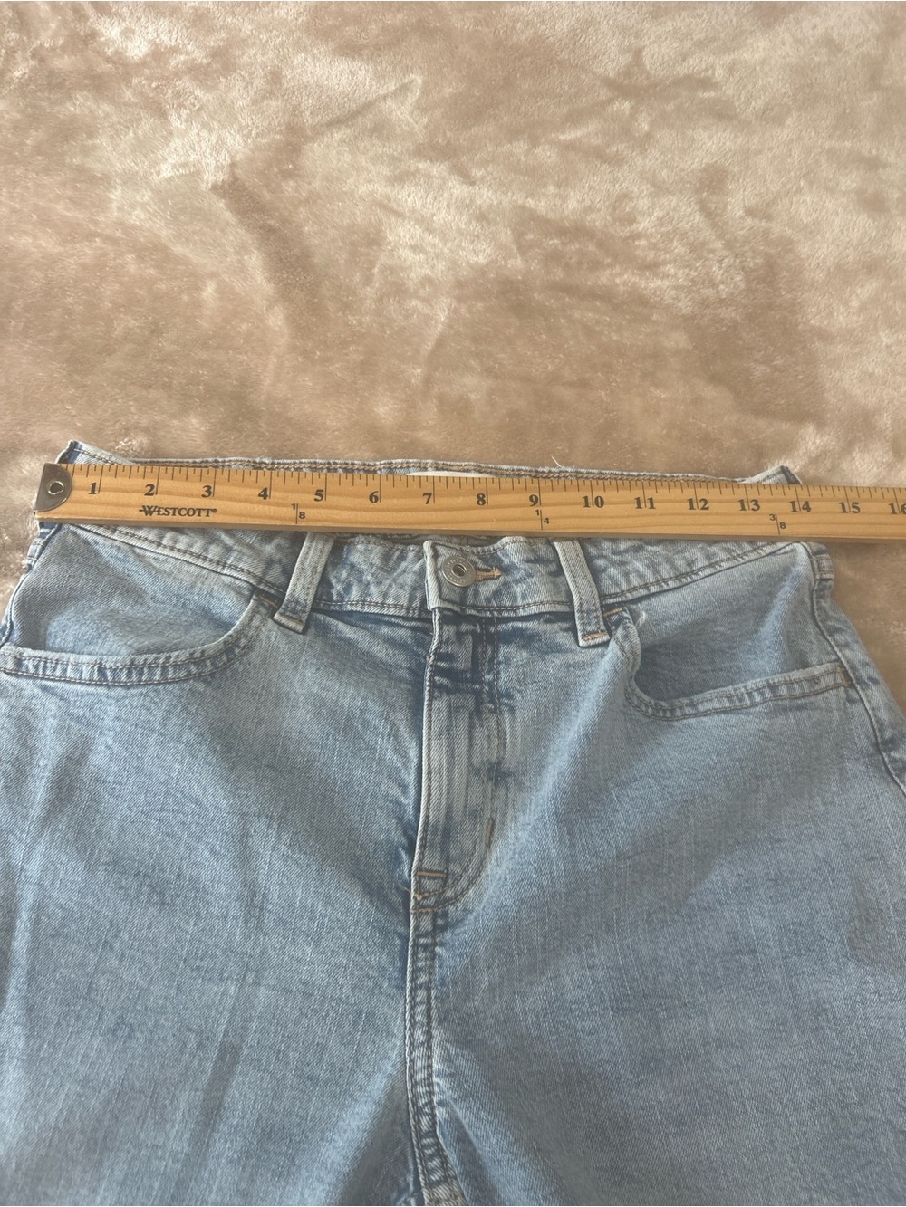 Abercrombie kids high rise wide leg jeans girl size 17/18 long blue baggy grunge - Picture 7 of 13
